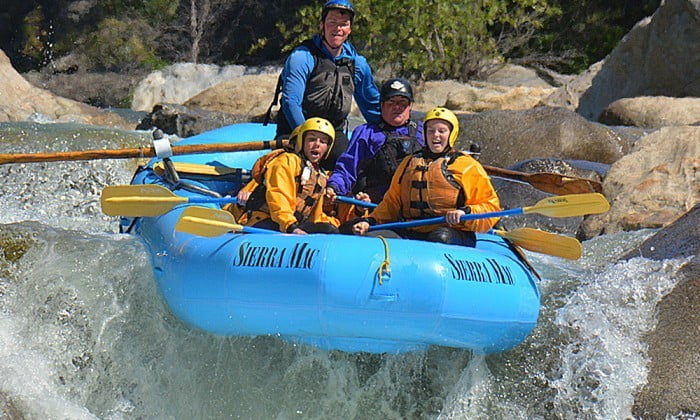 Rafting the drop at Lewis's Leap on Cherry Creek