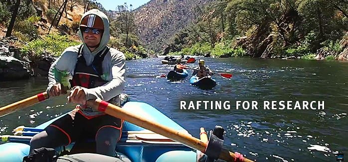 Rafting for research on the Tuolumne River