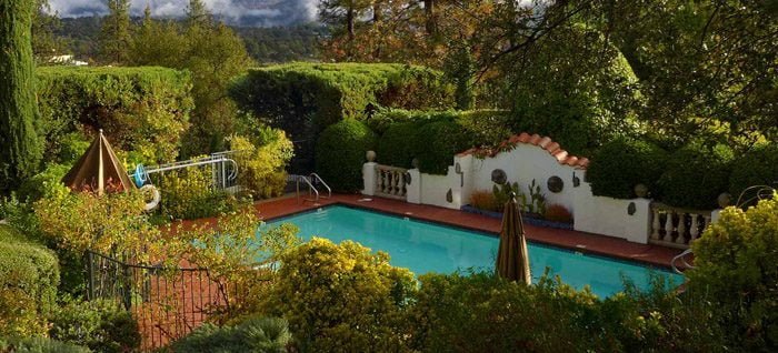 Pool area at Chateau du Sureau