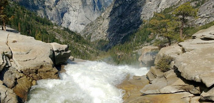Spring waterfall in Yosemite National Park